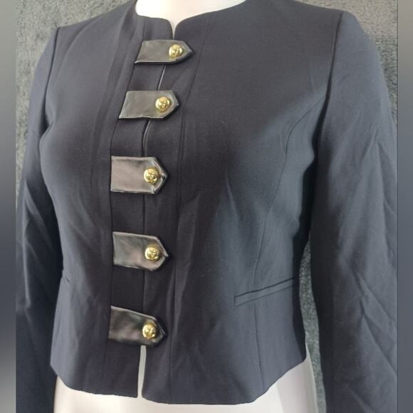 Nine West Black Cropped Button Down Jacket - Size 14W - Picture 7 of 8